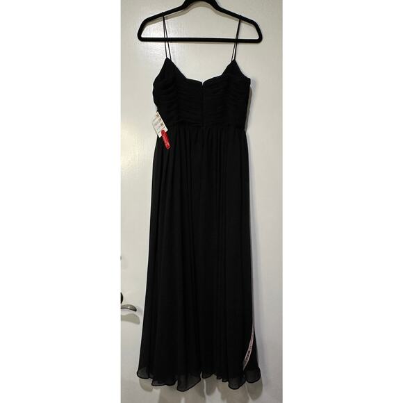 Ieena Mac Duggal Black Faux Wrap Sleeveless Flowy Midi Dress Sz Small NWT #70099 - Picture 11 of 15